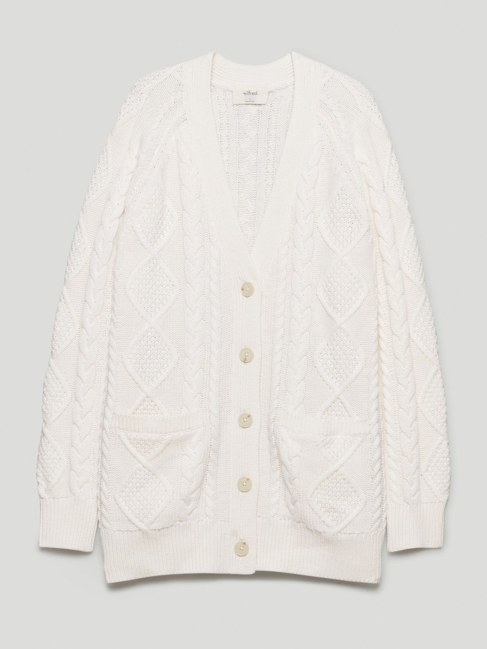 Wilfred Anya Cable Knit Button-Front Cardigan